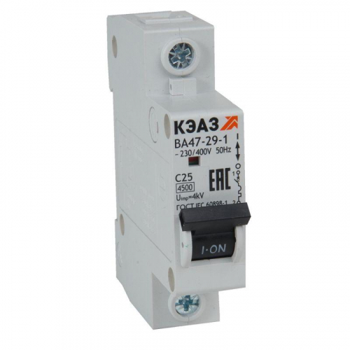 Выключатель автоматический модульный ВА47-29-1C2-УХЛ3 (4.5кА) КЭАЗ 318200