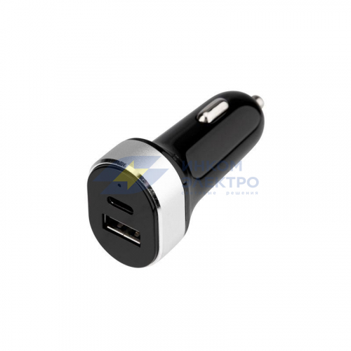 Автозарядка в прикуриватель АЗУ USB-A+USB-C 3.1А черн. Rexant 18-2226 фото 5