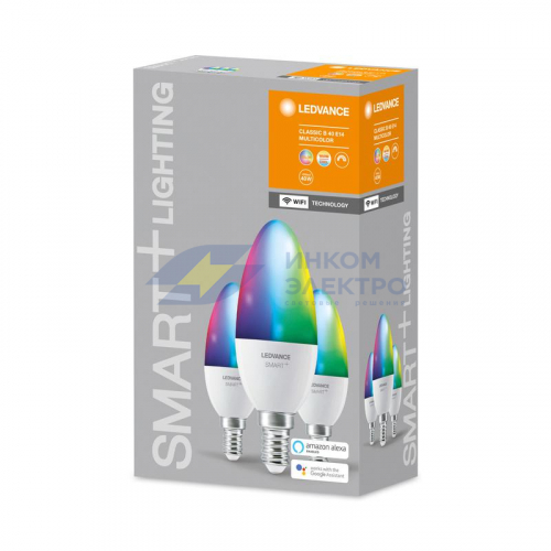 Лампа светодиодная SMART+ WiFi Candle Multicolour 5Вт (замена 40Вт) 2700…6500К E14 (уп.3шт) LEDVANCE 4058075485938 фото 2