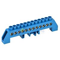Шина &amp;amp;quot;N&amp;amp;quot; нулевая в комбинированном синем изоляторе на DIN-рейку 8х12мм 12 групп Rexant 11-2318