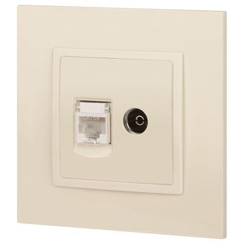 Розетка компьютерная + телевизионная 2-м Elegance 14-3110-02 RJ45 + TV IP20 механизм сл. кость Эра Б0034315 фото 6 Розетка компьютерная + телевизионная 2-м Elegance 14-3110-02 RJ45 + TV IP20 механизм сл. кость Эра Б0034315 фото 6