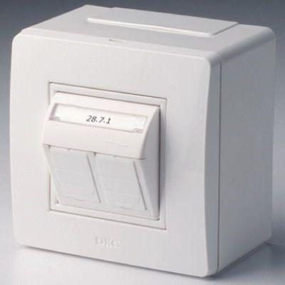 Коробка PDD-N60 с 2 розетками Brava RJ45 кат.5E (телефон/компьютер) бел. DKC 10656 Коробка PDD-N60 с 2 розетками Brava RJ45 кат.5E (телефон/компьютер) бел. DKC 10656