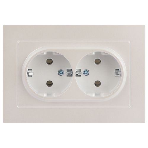 Розетка 2-м СП Accent 6-205-06 16А IP20 250В 2P+E Schuko AL/CU перламутр. Intro Б0063495 Розетка 2-м СП Accent 6-205-06 16А IP20 250В 2P+E Schuko AL/CU перламутр. Intro Б0063495