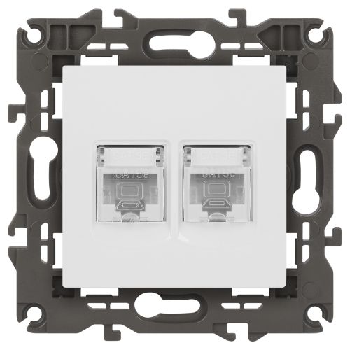 Розетка компьютерная 2-м Elegance 14-3108-01 RJ45 IP20 механизм бел. Эра Б0034308 Розетка компьютерная 2-м Elegance 14-3108-01 RJ45 IP20 механизм бел. Эра Б0034308