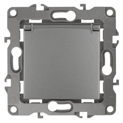 Розетка 1-м СП Эра12 12-2103-12 16А IP20 16AX 250В 2P+E Schuko защ. шторки с крышкой механизм графит Эра Б0019327 Розетка 1-м СП Эра12 12-2103-12 16А IP20 16AX 250В 2P+E Schuko защ. шторки с крышкой механизм графит Эра Б0019327