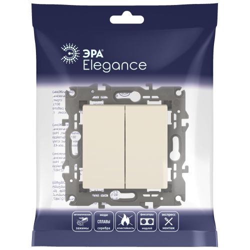 Переключатель 2-кл. СП Elegance 14-1106-02 10А IP20 250В 10AX механизм сл. кость Эра Б0034244 фото 2 Переключатель 2-кл. СП Elegance 14-1106-02 10А IP20 250В 10AX механизм сл. кость Эра Б0034244 фото 2