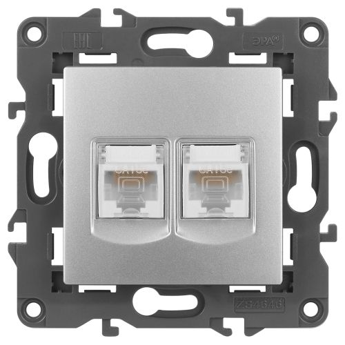 Розетка компьютерная 2-м Elegance 14-3108-03 RJ45 IP20 механизм алюм. Эра Б0034310 Розетка компьютерная 2-м Elegance 14-3108-03 RJ45 IP20 механизм алюм. Эра Б0034310