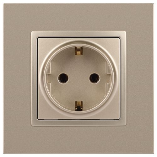 Розетка 1-м СП Эра Elegance 14-2102-04 16А IP20 16AX 250В 2P+E Schuko защ. шторки шампань Эра Б0034275 фото 3 Розетка 1-м СП Эра Elegance 14-2102-04 16А IP20 16AX 250В 2P+E Schuko защ. шторки шампань Эра Б0034275 фото 3