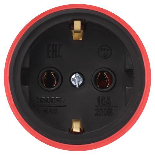 Розетка RX11-R-IP44 прямая с заземл. каучук красн. ЭРА Б0069326 фото 5 Розетка RX11-R-IP44 прямая с заземл. каучук красн. ЭРА Б0069326 фото 5