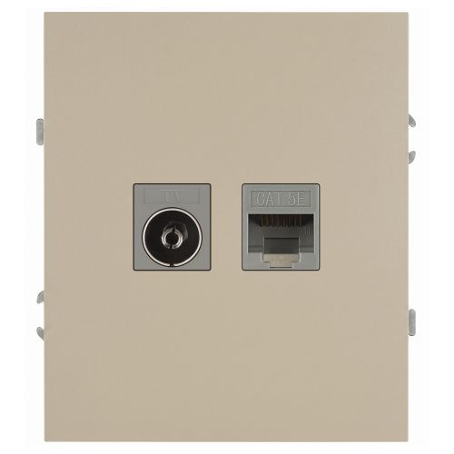 Розетка комбинированная СП Arktik RJ45 + TV 16А IP20 250В шампань Эра Б0070497 Розетка комбинированная СП Arktik RJ45 + TV 16А IP20 250В шампань Эра Б0070497