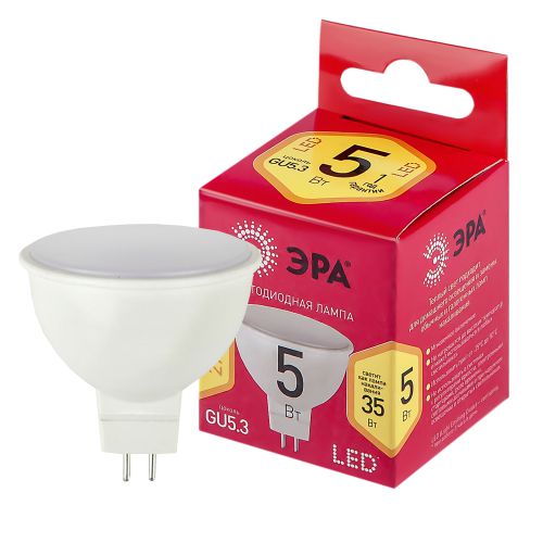 Лампа светодиодная RED LINE LED MR16-5W-827-GU5.3 R 5Вт MR16 софит 2700К тепл. бел. GU5.3 Эра Б0050230 фото 2 Лампа светодиодная RED LINE LED MR16-5W-827-GU5.3 R 5Вт MR16 софит 2700К тепл. бел. GU5.3 Эра Б0050230 фото 2