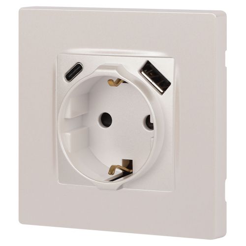 Розетка Эра12 12-4108-15 16А 250В 2P+E с USB type-A+C 5В-3А защ. шторки перламутр Эра Б0067767 фото 6 Розетка Эра12 12-4108-15 16А 250В 2P+E с USB type-A+C 5В-3А защ. шторки перламутр Эра Б0067767 фото 6