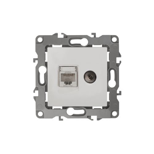 Розетка компьютерная + телевизионная Эра12 12-3110-01 RJ45 + TV IP20 бел. Эра Б0027441 фото 2 Розетка компьютерная + телевизионная Эра12 12-3110-01 RJ45 + TV IP20 бел. Эра Б0027441 фото 2
