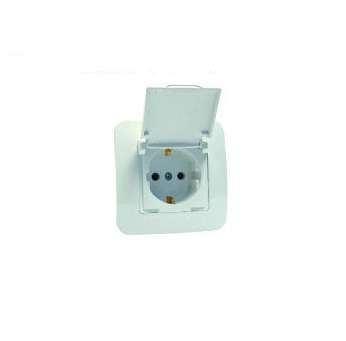 Розетка 1-м СП Lillium N 10А с заземл. с крышкой бакелит бел. Makel 55029 Розетка 1-м СП Lillium N 10А с заземл. с крышкой бакелит бел. Makel 55029