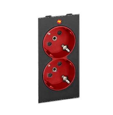 Розетка 2-м СП Simon Connect 16А 2х2P+E с заземл. с индикацией S-модуль механизм графит/красн. Simon S1-6-14 Розетка 2-м СП Simon Connect 16А 2х2P+E с заземл. с индикацией S-модуль механизм графит/красн. Simon S1-6-14