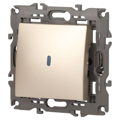 Выключатель 1-кл. СП Elegance 14-1102-04 10А IP20 250В 10AX с подсветкой механизм шампань Эра Б0034218 фото 5 Выключатель 1-кл. СП Elegance 14-1102-04 10А IP20 250В 10AX с подсветкой механизм шампань Эра Б0034218 фото 5