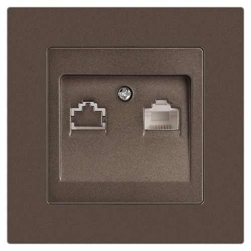 Розетка компьютерная 1-м СП Accent 6-303-08 RJ45 IP20 бронза Intro Б0063639 фото 3 Розетка компьютерная 1-м СП Accent 6-303-08 RJ45 IP20 бронза Intro Б0063639 фото 3