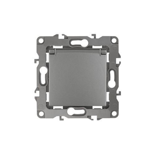 Розетка 1-м СП Эра12 12-2103-12 16А IP20 16AX 250В 2P+E Schuko защ. шторки с крышкой механизм графит Эра Б0019327 фото 2 Розетка 1-м СП Эра12 12-2103-12 16А IP20 16AX 250В 2P+E Schuko защ. шторки с крышкой механизм графит Эра Б0019327 фото 2