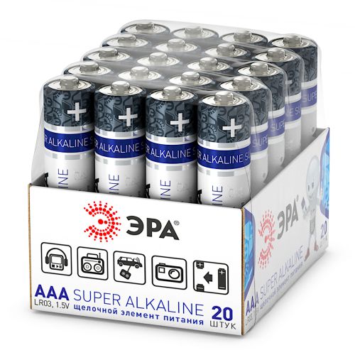 Элемент питания алкалиновый AAA/LR03 LR03-20 bulk SUPER Alkaline (уп.20шт) Эра Б0054622 фото 2 Элемент питания алкалиновый AAA/LR03 LR03-20 bulk SUPER Alkaline (уп.20шт) Эра Б0054622 фото 2