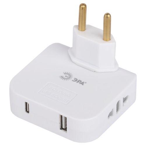 Разветвитель электрический 2-м 10А SPF-2-FL-USBC 2USB A+C поворотн. бел. Эра Б0069090 фото 9 Разветвитель электрический 2-м 10А SPF-2-FL-USBC 2USB A+C поворотн. бел. Эра Б0069090 фото 9