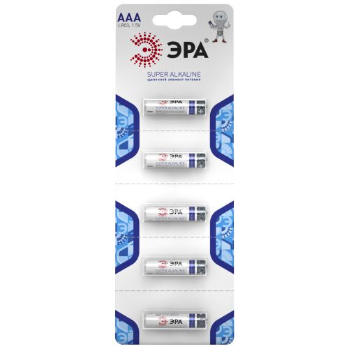 Элемент питания алкалиновый AAA/LR03 LR03-5BL Strip (блист.5шт) Эра Б0014474 Элемент питания алкалиновый AAA/LR03 LR03-5BL Strip (блист.5шт) Эра Б0014474