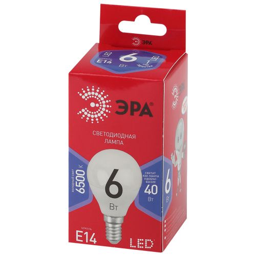 Лампа светодиодная RED LINE LED P45-6W-865-E14 R 6Вт P45 шар 6500К холод. бел. E14 Эра Б0045356 фото 2 Лампа светодиодная RED LINE LED P45-6W-865-E14 R 6Вт P45 шар 6500К холод. бел. E14 Эра Б0045356 фото 2