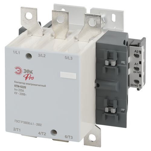 Контактор КТИ-5225 PRO KKT50-225-230-10-E 225А 230В/АС3 Эра Б0054926 Контактор КТИ-5225 PRO KKT50-225-230-10-E 225А 230В/АС3 Эра Б0054926