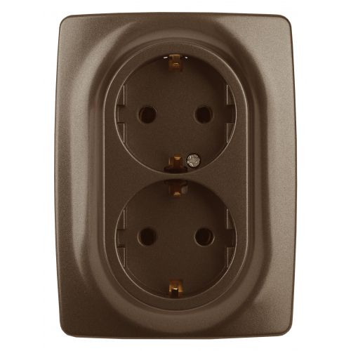 Розетка 2-м СП Эра12 12-2106-13 16А IP20 16AX 250В 2х2P+E Schuko бронз. Эра Б0031235 Розетка 2-м СП Эра12 12-2106-13 16А IP20 16AX 250В 2х2P+E Schuko бронз. Эра Б0031235