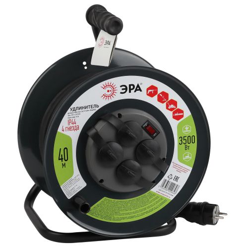 Удлинитель на метал. катушке 4х40м с заземл. 16А IP44 RMx-4es-3х1.5-40m-IP44(KG) КГ 3х1.5 Эра Б0046848 Удлинитель на метал. катушке 4х40м с заземл. 16А IP44 RMx-4es-3х1.5-40m-IP44(KG) КГ 3х1.5 Эра Б0046848