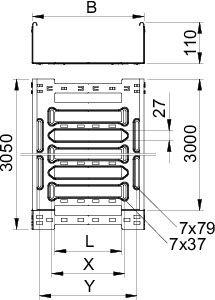 Лоток листовой перфорированный 200х110 L3050 сталь 1.5мм SKSM 120 FT OBO 6059635 фото 2 Лоток листовой перфорированный 200х110 L3050 сталь 1.5мм SKSM 120 FT OBO 6059635 фото 2
