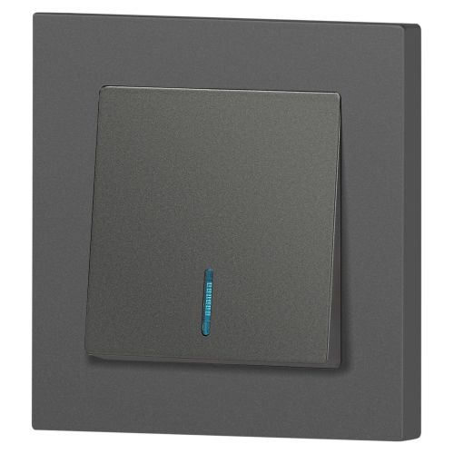Выключатель 1-кл. СП Accent 6-102-07 10А IP20 250В с подсветкой AL/CU графит Intro Б0063434 фото 6 Выключатель 1-кл. СП Accent 6-102-07 10А IP20 250В с подсветкой AL/CU графит Intro Б0063434 фото 6