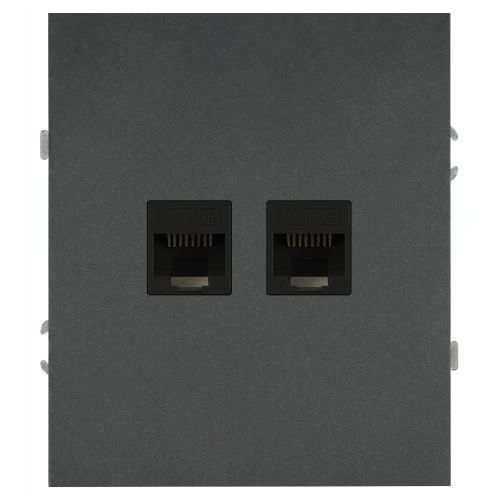 Розетка информационная 2-м СП Arktik RJ45 16А IP20 250В графит Эра Б0070489 Розетка информационная 2-м СП Arktik RJ45 16А IP20 250В графит Эра Б0070489