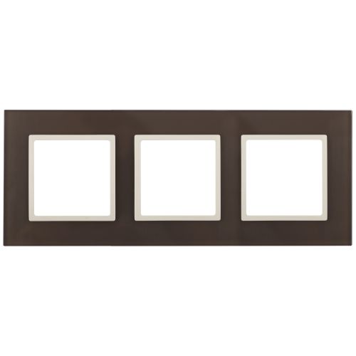 Рамка 3-м 14-5103-31 стекло Elegance мокко+сл. кость ЭРА Б0034521 Рамка 3-м 14-5103-31 стекло Elegance мокко+сл. кость ЭРА Б0034521