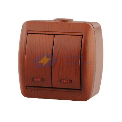 Переключатель проходной 2-кл. Nata вишня LEZARD 710-0600-106 Переключатель проходной 2-кл. Nata вишня LEZARD 710-0600-106