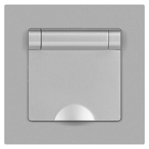 Розетка 1-м СП Accent 6-203-03 16А IP20 250В 2P+E Schuko с крышкой алюм. Intro Б0063721 фото 3 Розетка 1-м СП Accent 6-203-03 16А IP20 250В 2P+E Schuko с крышкой алюм. Intro Б0063721 фото 3