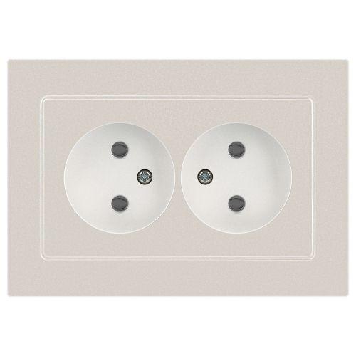 Розетка 2-м СП Accent 6-204-06 16А IP20 250В 2P AL/CU перламутр. Intro Б0063446 Розетка 2-м СП Accent 6-204-06 16А IP20 250В 2P AL/CU перламутр. Intro Б0063446