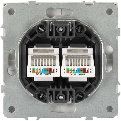 Розетка информационная 2-м СП Galaxy RJ45 16А IP20 250В бел. Эра Б0070756 фото 3 Розетка информационная 2-м СП Galaxy RJ45 16А IP20 250В бел. Эра Б0070756 фото 3