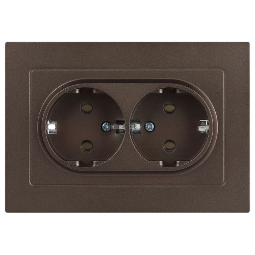 Розетка 2-м СП Accent 6-205-08 16А IP20 250В 2P+E Schuko AL/CU бронза Intro Б0063498 Розетка 2-м СП Accent 6-205-08 16А IP20 250В 2P+E Schuko AL/CU бронза Intro Б0063498