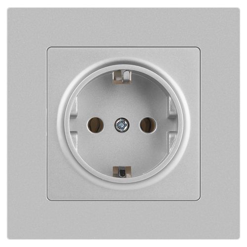 Розетка 1-м СП Accent 6-202-03 16А IP20 250В 2P+E Schuko алюм. Intro Б0063686 фото 3 Розетка 1-м СП Accent 6-202-03 16А IP20 250В 2P+E Schuko алюм. Intro Б0063686 фото 3