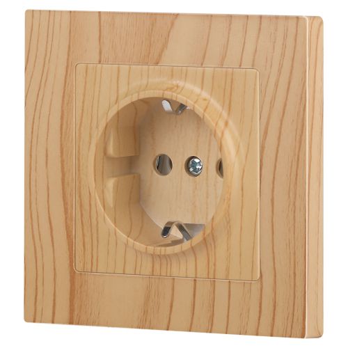 Розетка 1-м СП Accent 6-202-11 16А IP20 250В 2P+E Schuko сосна Intro Б0063706 фото 6 Розетка 1-м СП Accent 6-202-11 16А IP20 250В 2P+E Schuko сосна Intro Б0063706 фото 6