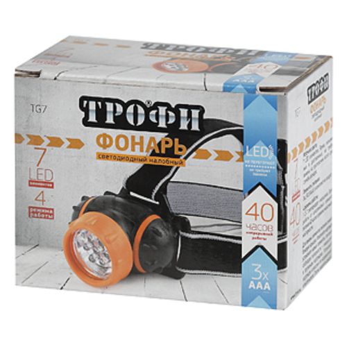 Фонарь TG7 налобный 7хLED 3хААА в компл. не входят Трофи Б0002227 фото 2 Фонарь TG7 налобный 7хLED 3хААА в компл. не входят Трофи Б0002227 фото 2