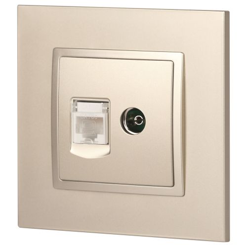 Розетка компьютерная + телевизионная 2-м Elegance 14-3110-04 RJ45 + TV IP20 механизм шампань Эра Б0034317 фото 6 Розетка компьютерная + телевизионная 2-м Elegance 14-3110-04 RJ45 + TV IP20 механизм шампань Эра Б0034317 фото 6