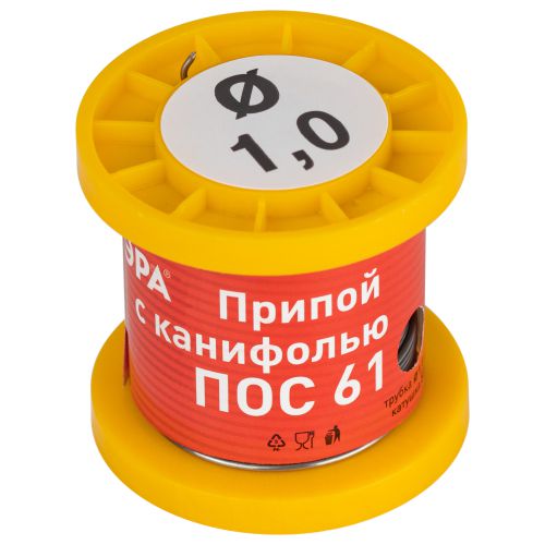 Припой с канифолью для пайки ПОС 61 трубка d1.0мм катушка 50гр Эра Б0061082 фото 2 Припой с канифолью для пайки ПОС 61 трубка d1.0мм катушка 50гр Эра Б0061082 фото 2