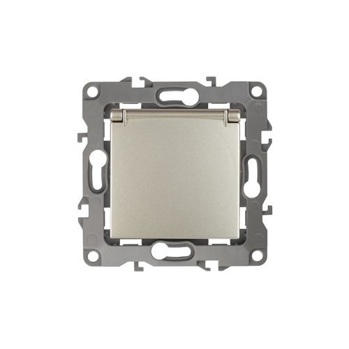 Розетка 1-м СП Эра12 12-2103-04 16А IP20 16AX 250В 2P+E Schuko защ. шторки с крышкой механизм шампань Эра Б0014696 фото 2 Розетка 1-м СП Эра12 12-2103-04 16А IP20 16AX 250В 2P+E Schuko защ. шторки с крышкой механизм шампань Эра Б0014696 фото 2