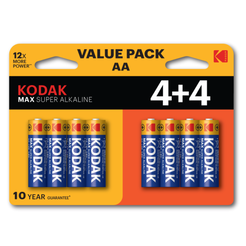 Элемент питания алкалиновый AA/LR6 1.5В MAX SUPER Alkaline (блист.8шт) KODAK Б0057080 фото 2 Элемент питания алкалиновый AA/LR6 1.5В MAX SUPER Alkaline (блист.8шт) KODAK Б0057080 фото 2