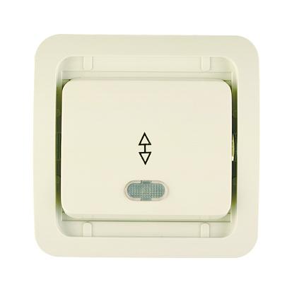 Переключатель перекрестный 1-кл. СП Mimoza 10А IP20 без вставки с подсветкой крем. Makel 32025 Переключатель перекрестный 1-кл. СП Mimoza 10А IP20 без вставки с подсветкой крем. Makel 32025