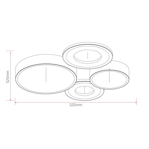 Светильник светодиодный Aliona 6161-701 LED 87Вт 3000-6000К потолочн. с пультом Rivoli Б0066451 фото 2 Светильник светодиодный Aliona 6161-701 LED 87Вт 3000-6000К потолочн. с пультом Rivoli Б0066451 фото 2