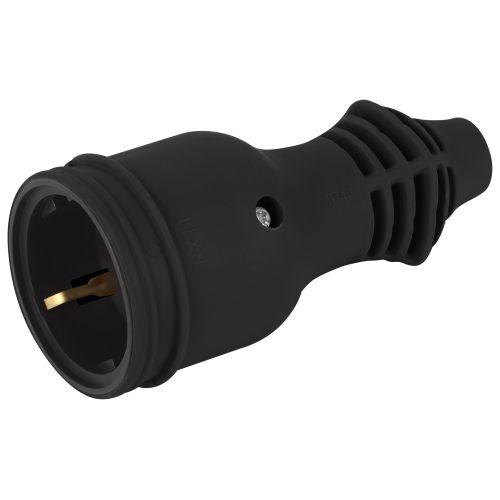 Розетка RX11-B-IP44 16А IP44 прямая с заземл. каучук черн. ЭРА Б0069325 Розетка RX11-B-IP44 16А IP44 прямая с заземл. каучук черн. ЭРА Б0069325