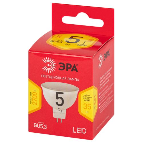 Лампа светодиодная RED LINE LED MR16-5W-827-GU5.3 R 5Вт MR16 софит 2700К тепл. бел. GU5.3 Эра Б0050230 фото 3 Лампа светодиодная RED LINE LED MR16-5W-827-GU5.3 R 5Вт MR16 софит 2700К тепл. бел. GU5.3 Эра Б0050230 фото 3