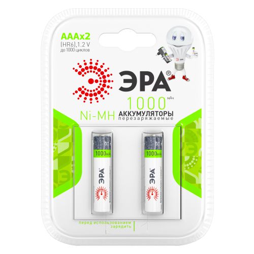 Аккумулятор AAA/HR03 1000мА.ч HR03-2BL (блист.2шт) Эра C0038455 Аккумулятор AAA/HR03 1000мА.ч HR03-2BL (блист.2шт) Эра C0038455